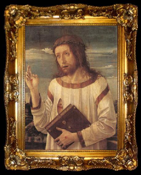 framed  Giovanni Bellini Christ Blessing (mk05), ta009-2